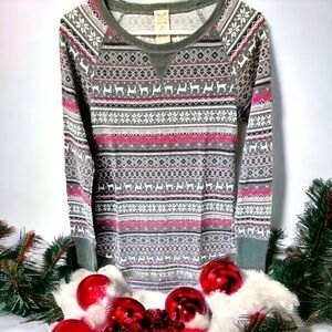 NWOT Faded Glory Women's warm thermal long sleeve winter Print top.